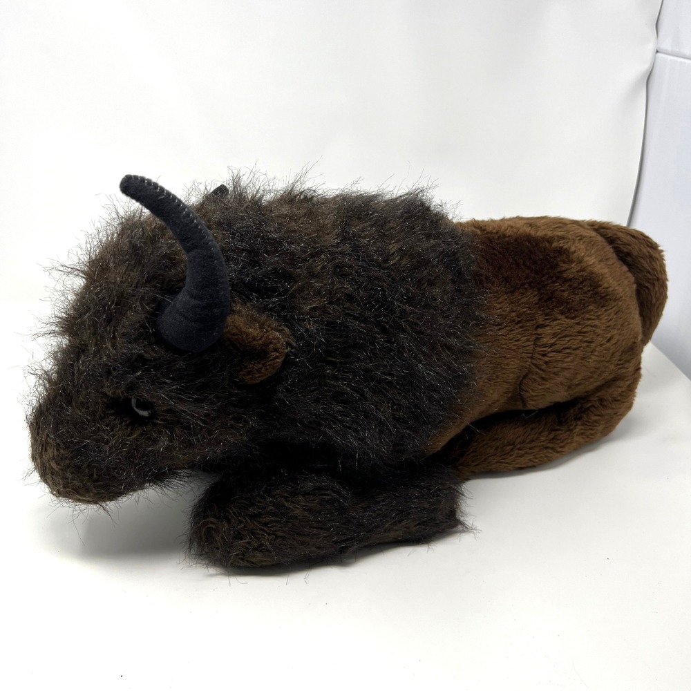Country Critters Vintage Bison Buffalo Hand Puppet Brown Faux Fur USA Made
